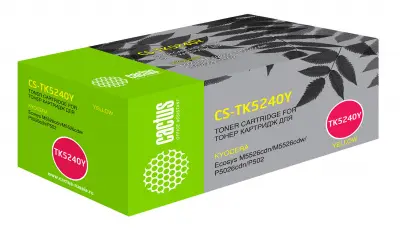 Картридж лазерный Cactus CS-TK5240Y TK-5240Y желтый (3000стр.) для Kyocera Ecosys M5526cdn/M5526cdw/P5026cdn/P5026cdw