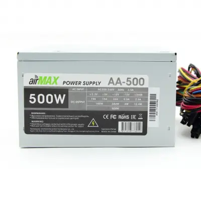 AirMax AA-500W Блок питания 500W ATX (24+4+6пин, 120mm (SCP)\(OVP)\(OCP)\(UVP)\ATX 12V v.2.3)