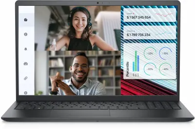 Ноутбук Dell Vostro 3520 Core i5 1235U 8Gb SSD512Gb Intel Iris Xe graphics 15.6" WVA FHD (1920x1080) Ubuntu black WiFi BT Cam (3520-D501)