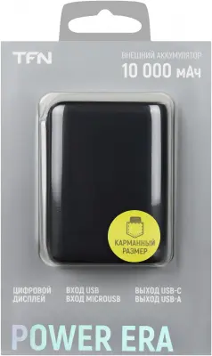 Мобильный аккумулятор TFN Power Era 10 10000mAh 2.1A черный (TFN-PB-252-BK)