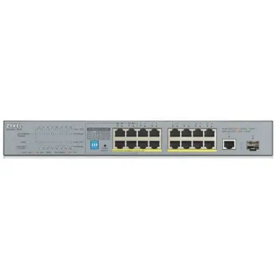 ZYXEL GS1300-18HP-EU0101F Коммутатор PoE+ для IP-видеокамер 17xGE (16xPoE+), 1xSFP, бюджет PoE 170 Вт, дальность передачи питания до 250 м