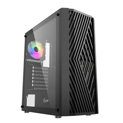 Powercase CMIPB-L4 Корпус Mistral P4B, Tempered Glass, 4x 120mm 5-color fan, чёрный, ATX  (CMIPB-L4)
