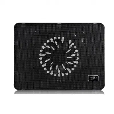 DEEPCOOL WIND PAL MINI Подставка для охлаждения ноутбука (14шт/кор, до 15.6", тонкая металическ. панель, LED подсветка, USB порт, 140мм вентилятор, регулятор скор-ти, черный) Retail box