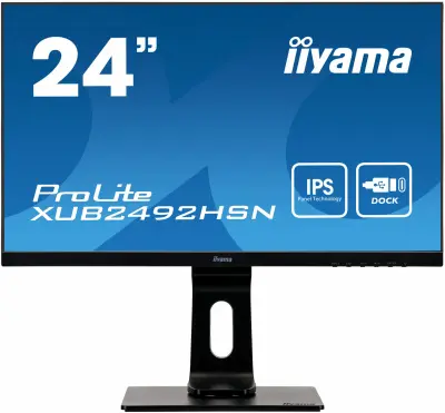 LCD IIYAMA 23.8" XUB2492HSN-B1 {IPS 1920х1080 250cd 178/178 1000:1 80M:1 16.7M 4ms D-Sub HDMI DisplayPort USB-Hub}