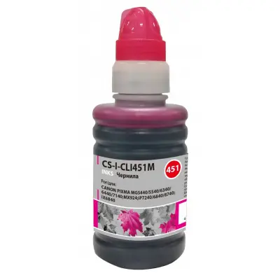 Чернила Cactus CS-I-CLI451M пурпурный 100мл для Canon Pixma iP6840/iP7240/iP8740/iX6840/MG5440