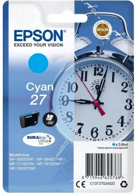 Картридж струйный Epson T2702 C13T27024022 голубой (300стр.) (3.6мл) для Epson WF7110/7610/7620