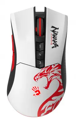 Мышь A4Tech Bloody R90 Plus Naraka белый/рисунок оптическая (5000dpi) беспроводная USB (7but)