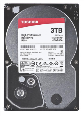 3TB Toshiba (HDWD130UZSVA) {SATA 6.0Gb/s, 7200 rpm, 64Mb buffer, 3.5"}
