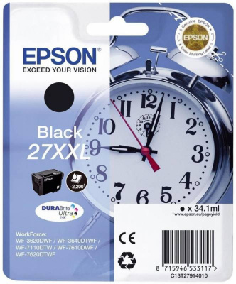 Картридж струйный Epson T2791 C13T27914022 черный (2200стр.) (34.1мл) для Epson WF7110/7610/7620