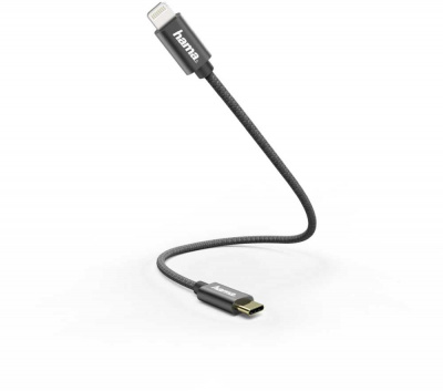 Кабель Hama 00187208 USB Type-C (m)-Lightning (m) 0.2м черный