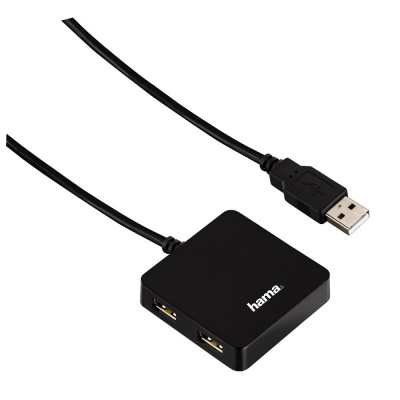 Разветвитель USB 2.0 Hama Square1:4 4порт. черный (00012131)
