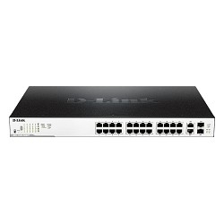 D-Link DGS-1100-26MPP/C1A Настраиваемый коммутатор EasySmart с 24 портами 10/100/1000Base-T и 2 комбо-портами 1000Base-T/SFP (порты 1 – 24 с поддержкой PoE 802.3af/802.3at (30 Вт)