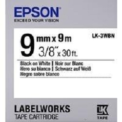 EPSON C53S653003 Термотрансферная лента для Epson LK-3WBN (9мм x 9м, Black on White)