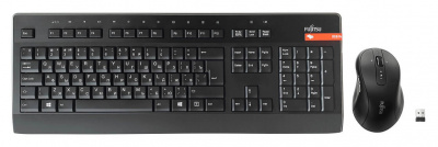 Клавиатура + мышь Fujitsu Wireless KB Mouse Set LX960 RU/US клав:черный мышь:черный USB беспроводная Multimedia