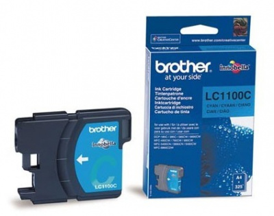Картридж струйный Brother LC1100C голубой (325стр.) для Brother DCP-385C/6690CW/MFC-990CW/