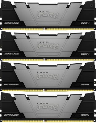 Память DDR4 4x8GB 3200MHz Kingston KF432C16RB2K4/32 Fury Renegade Black RTL Gaming PC4-25600 CL16 DIMM 288-pin 1.35В single rank с радиатором Ret