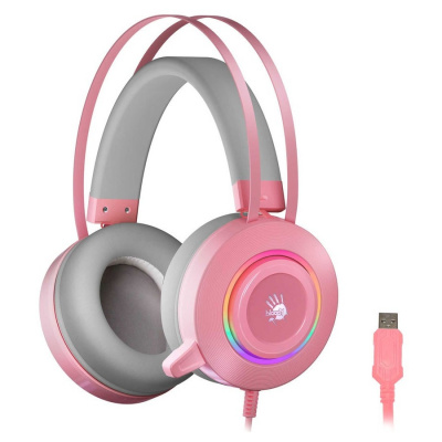 Наушники с микрофоном A4 Bloody G521 розовый 2.3м мониторные USB (G521 ( PINK )) 1379891