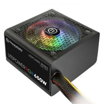 Блок питания Thermaltake Litepower RGB 650W  (24+4+4pin) APFC 120mm fan color LED 5xSATA RTL PS-LTP-0650NHSANE-1