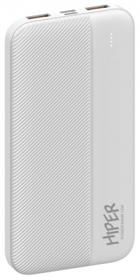 Мобильный аккумулятор Hiper SM10000 10000mAh 2.4A 2xUSB белый (SM10000 WHITE)