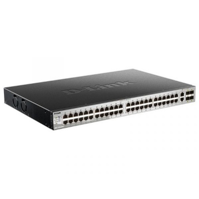 D-Link DGS-3130-54TS/B1A PROJ Управляемый стекируемый1 коммутатор 3 уровня с 48 портами 10/100/1000Base-T, 2 портами 10GBase-T и 4 портами 10GBase-X SFP+