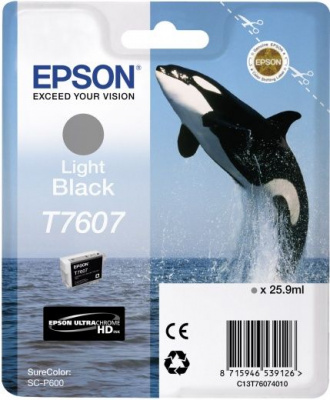 Картридж струйный Epson T7607 C13T76074010 светло-серый (10000стр.) (25.9мл) для Epson SureColor SC-P600