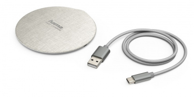 Беспроводное зар./устр. Hama FC10 Metal 2A универсальное кабель USB Type C белый/кремовый (00183380)