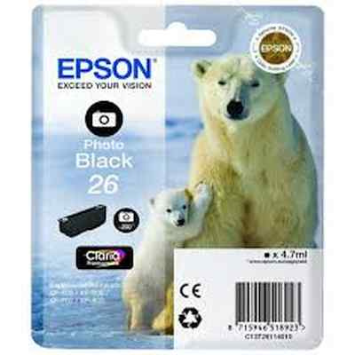 Картридж струйный Epson T2611 C13T26114012 фото черный (200стр.) (4.7мл) для Epson XP-600/700/800