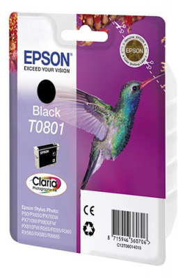 Картридж струйный Epson T0801 C13T08014011 черный (330стр.) (7.4мл) для Epson P50/PX660