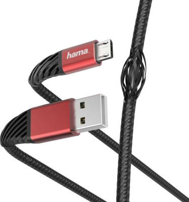 Кабель Hama 00187216 USB (m)-micro USB (m) 1.5м черный/красный