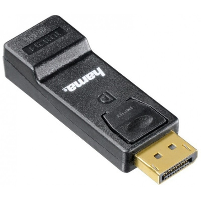 Переходник аудио-видео Hama Ultra HD DisplayPort (m)/HDMI (f) Позолоченные контакты черный (00054586)[824149]