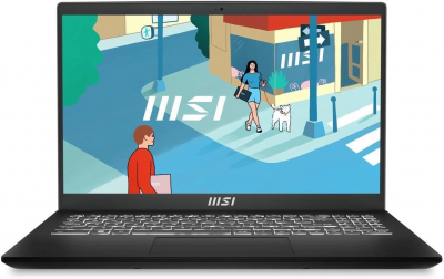 Ноутбук MSI Modern 15 H B13M-021US Core i7 13620H 32Gb SSD1Tb Intel Iris Xe graphics 15.6" IPS FHD (1920x1080) Windows 11 Home Multi Language black WiFi BT Cam (9S7-15H411-021)