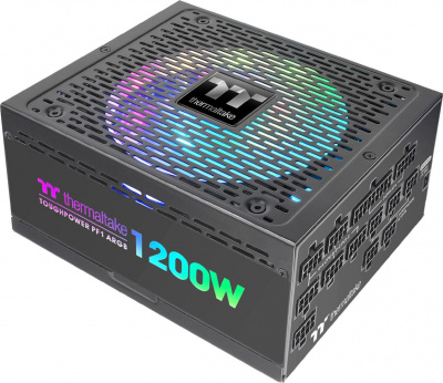 Блок питания Thermaltake ATX 1200W Toughpower PF1 ARGB 80+ platinum 24+2x(4+4) pin APFC 140mm fan color LED 12xSATA Cab Manag RTL