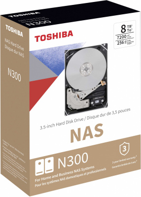 Жесткий диск Toshiba SATA-III 8Tb HDWG480EZSTA NAS N300 (7200rpm) 256Mb 3.5" Rtl