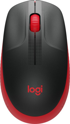Мышь Logitech M190 красный/черный оптическая (1000dpi) беспроводная USB для ноутбука (2but)