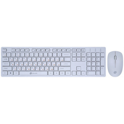 Клавиатура + мышь Oklick 240M White USB cordless slim Multimedia [1091258]