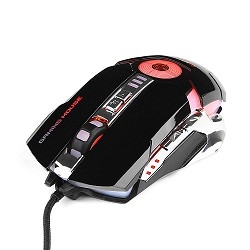 Gembird MG-530 USB {Мышь игровая, 5кнопок+колесо-кнопка+кнопка огонь, 3200DPI, подсветка, 1000 Гц, программное обеспечение для создания макросов}