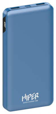 Мобильный аккумулятор Hiper MFX 10000 10000mAh 3A QC PD 2xUSB голубой (MFX 10000 BLUE)