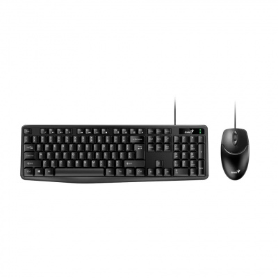 Клавиатура + мышь Genius КМ-170 {Черный, USB,104 кл+ кнопка SmartGenius, мембранная, защита от проливаний,1000 DPI} [31330006403]