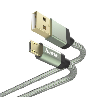 Кабель Hama 00187235 USB (m)-micro USB (m) 1.5м зеленый