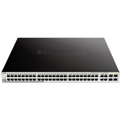D-Link DGS-1210-52MP/F2A PROJ Настраиваемый  коммутатор Web Smart с 48 портами 10/100/1000Base-T с поддержкой РоЕ и 4 портами 1000Base-X SFP  PoE бюджет 370 Вт